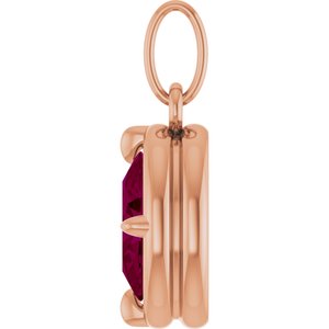 14K Rose Gold Natural Rhodolite Garnet Charm/Pendant – image 3