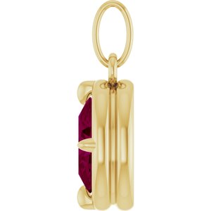 14K Yellow Gold Natural Rhodolite Garnet Charm/Pendant – image 3