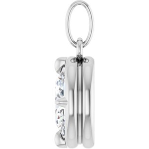 Platinum 7x5 mm Oval Claw-Prong Bezel-Style Charm/Pendant Mounting – image 5