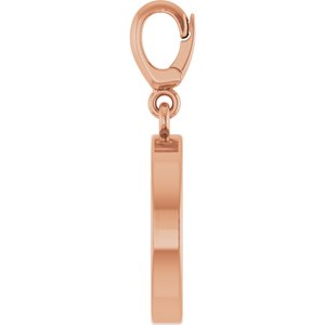 14K Rose Gold Natural Blue Zircon Charm/Pendant – image 3