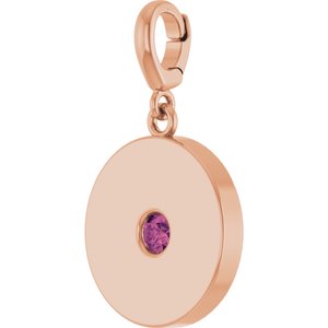 14K Rose Gold Natural Pink Tourmaline Charm/Pendant – image 2