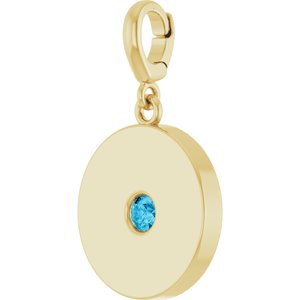14K Yellow Gold Natural Aquamarine Charm/Pendant – image 2