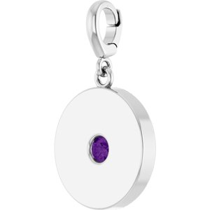 14K White Gold Natural Amethyst Charm/Pendant – image 2