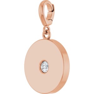 14K Rose Gold 1/10 CT Lab-Grown Diamond Charm/Pendant – image 2