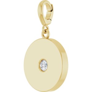 14K Yellow Gold 1/10 CT Lab-Grown Diamond Charm/Pendant – image 2
