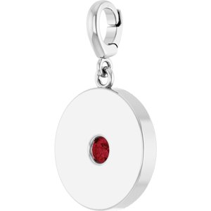 Platinum Lab-Grown Ruby Charm/Pendant – image 2