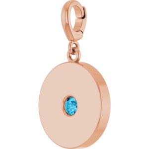 14K Rose Gold Natural Aquamarine Charm/Pendant – image 2