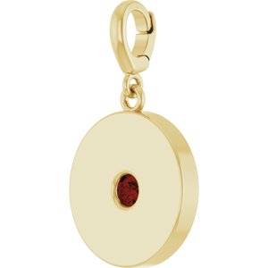 18K Yellow Gold-Plated Sterling Silver Natural Mozambique Garnet Charm/Pendant – image 2