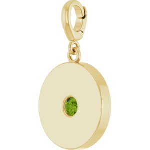 18K Yellow Gold-Plated Sterling Silver Natural Peridot Charm/Pendant – image 2
