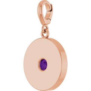 14K Rose Gold Natural Amethyst Charm/Pendant – image 2