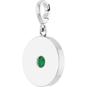 Sterling Silver Lab-Grown Emerald Charm/Pendant – image 2