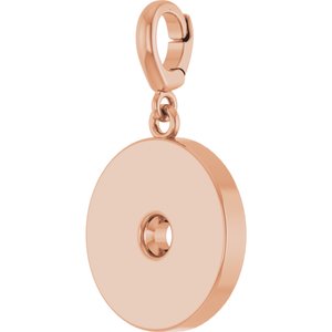 14K Rose Gold 3 mm Round Disc Charm/Pendant Mounting – image 4