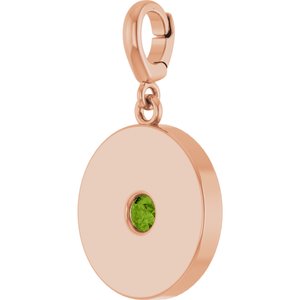 14K Rose Gold Natural Peridot Charm/Pendant – image 2