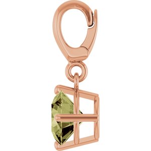 14K Rose Gold Lab-Grown Green Sapphire Charm/Pendant – image 3