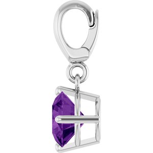 Sterling Silver Natural Amethyst Charm/Pendant – image 3