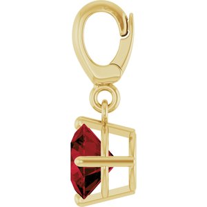 18K Yellow Gold-Plated Sterling Silver Natural Mozambique Garnet Charm/Pendant – image 3