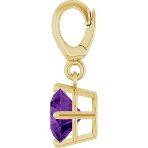 18K Yellow Gold-Plated Sterling Silver Natural Amethyst Charm/Pendant – image 3