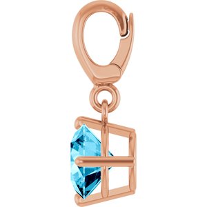 14K Rose Gold Natural Aquamarine Charm/Pendant – image 3