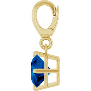 14K Yellow Gold Lab-Grown Blue Sapphire Charm/Pendant – image 3