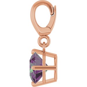 14K Rose Gold Lab-Grown Alexandrite Charm/Pendant – image 3