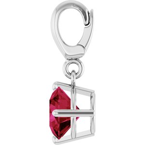 Platinum Lab-Grown Ruby Charm/Pendant – image 3