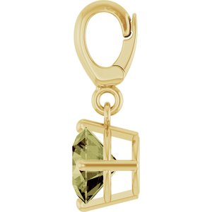 14K Yellow Gold Lab-Grown Green Sapphire Charm/Pendant – image 3