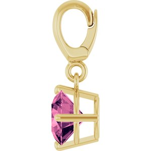 14K Yellow Gold Natural Pink Tourmaline Charm/Pendant – image 3