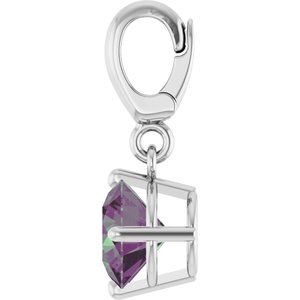 Sterling Silver Lab-Grown Alexandrite Charm/Pendant – image 3