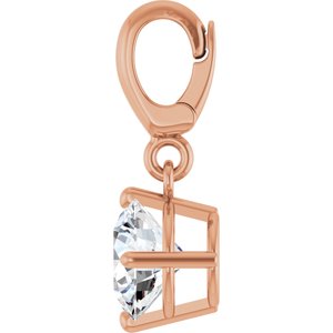 14K Rose Gold 3/4 CT Lab-Grown Diamond Charm/Pendant – image 3
