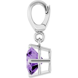 Sterling Silver Lab-Grown Purple Sapphire Charm/Pendant – image 3