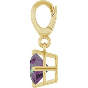 18K Yellow Gold-Plated Sterling Silver Lab-Grown Alexandrite Charm/Pendant – image 3