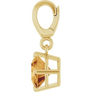 18K Yellow Gold-Plated Sterling Silver Natural Citrine Charm/Pendant – image 3