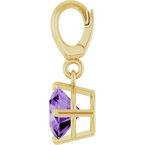 18K Yellow Gold-Plated Sterling Silver Lab-Grown Purple Sapphire Charm/Pendant – image 3