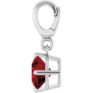 Sterling Silver Natural Mozambique Garnet Charm/Pendant – image 3