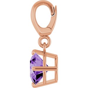 14K Rose Gold Lab-Grown Purple Sapphire Charm/Pendant – image 3