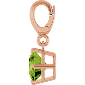 14K Rose Gold Natural Peridot Charm/Pendant – image 3