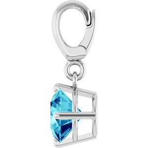 Sterling Silver Natural Blue Zircon Charm/Pendant – image 3