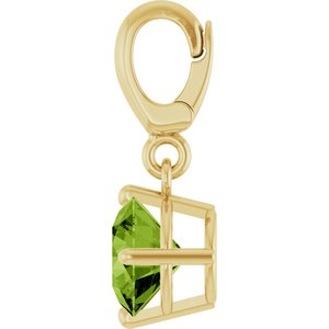 18K Yellow Gold-Plated Sterling Silver Natural Peridot Charm/Pendant – image 3