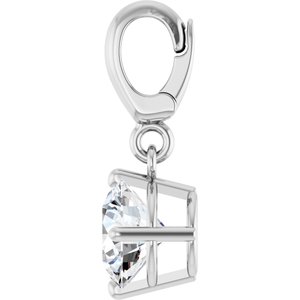 Sterling Silver 3/4 CT Natural Diamond Charm/Pendant – image 3