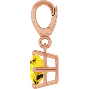 14K Rose Gold Lab-Grown Yellow Sapphire Charm/Pendant – image 3