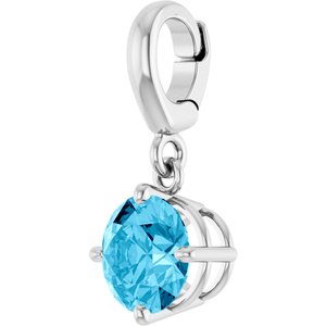 14K White Gold Natural Aquamarine Charm/Pendant – image 2