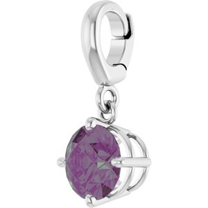 14K White Gold Lab-Grown Alexandrite Charm/Pendant – image 2