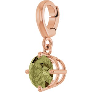 14K Rose Gold Lab-Grown Green Sapphire Charm/Pendant – image 2