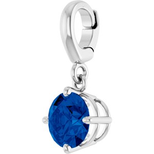 Platinum Lab-Grown Blue Sapphire Charm/Pendant – image 2