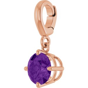14K Rose Gold Natural Amethyst Charm/Pendant – image 2