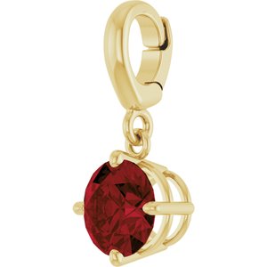 18K Yellow Gold-Plated Sterling Silver Natural Mozambique Garnet Charm/Pendant – image 2