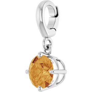 Sterling Silver Natural Citrine Charm/Pendant – image 2