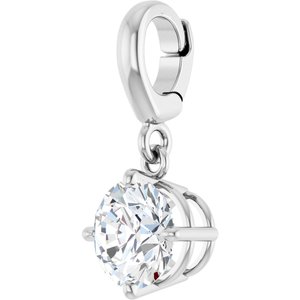 Platinum 3/4 CT Natural Diamond Charm/Pendant – image 2