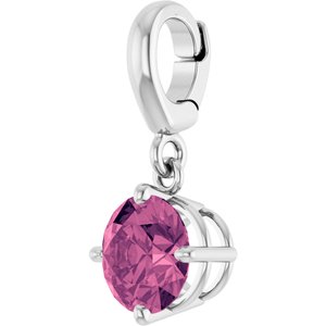 Sterling Silver Natural Pink Tourmaline Charm/Pendant – image 2