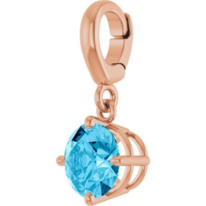14K Rose Gold Natural Aquamarine Charm/Pendant – image 2